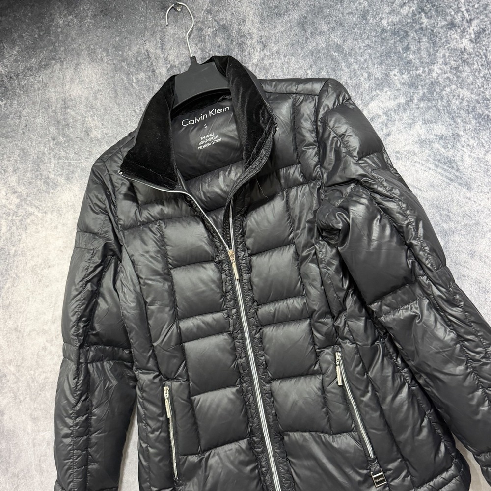 Calvin Klein Women’s S Black Packable Premium Down Puffer Jacket Lightweight